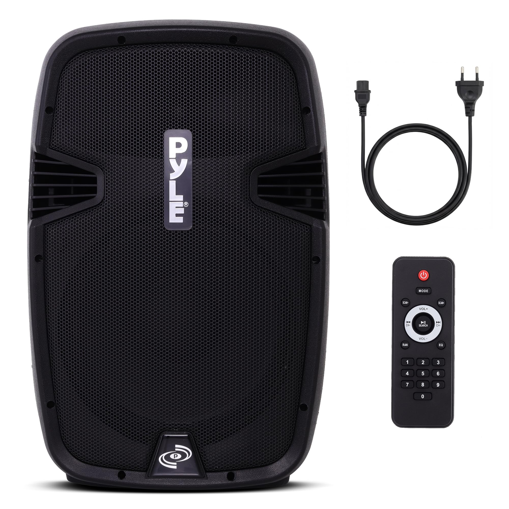 Pyle PA Lautsprecher 900W Bluetooth Partylautsprecher Tragbar USB SD AUX FM Schwarz