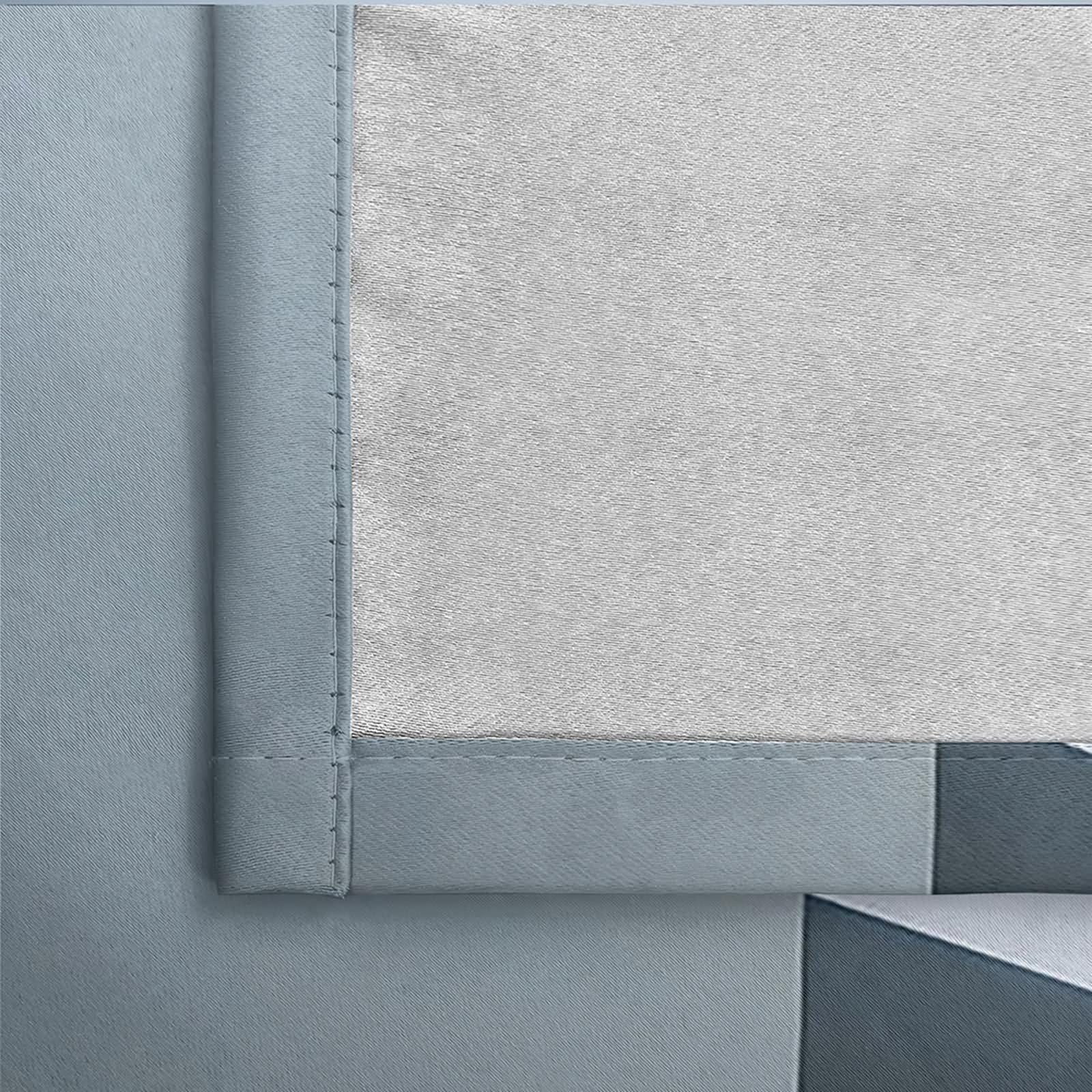 Tende Finestra Interna, Grigio Chiaro Blu Oscuranti per Finestre Ufficio 2 Pannelli Scale e Porte 3D Poliestere 152W x 274L cm