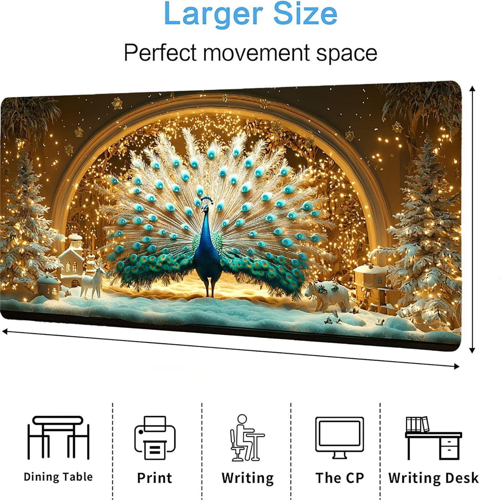 Podkładka pod mysz zwierzęcą matowa, podkładka pod mysz do gier XXL 1200 x 600 x 5 mm, podkładka na biurko dla graczy, bardzo duża bezszwowa mata na stół dla graczy, antypoślizgowa podstawa,