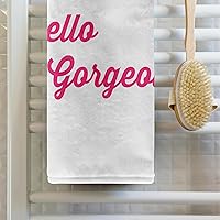 Vista 2 de 3dRose Toalla, Imagen de Rosa Hola Hermosa Cita