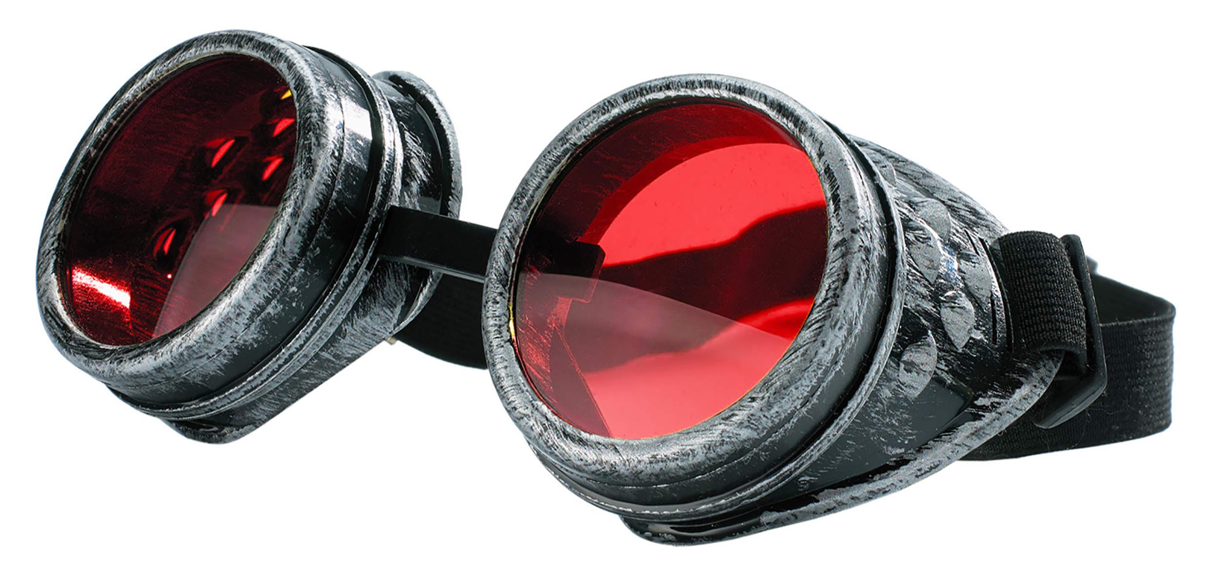 4sold Round Rave Novelty Cosplay Steampunk Goggles UK Ultra Premium Quality Steampunk Goggles Cyber Glasses Glasses Victorian Punk Style Welding Cosplay in a Gothic Style Goth Rustic Rivet Vintage