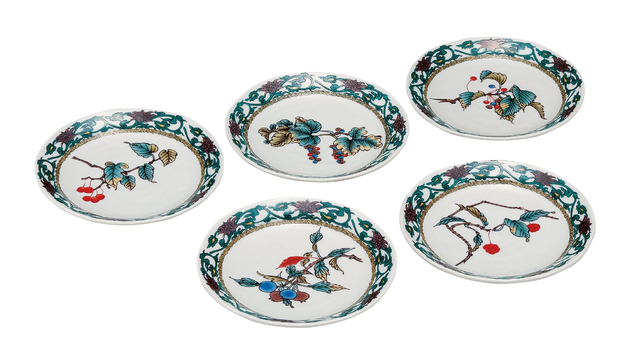 Amazon｜マルヨネ 九谷焼 5.3号皿揃 山の幸絵変り 5客セット K4