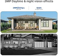 Vista 2 de Rraycom Home Security Camera System,4pcs H.265 3MP Wired PoE IP Cameras Outdoor with Spotlight&Motion Detection,Two-Way Audio,Waterproof,4K NVR with