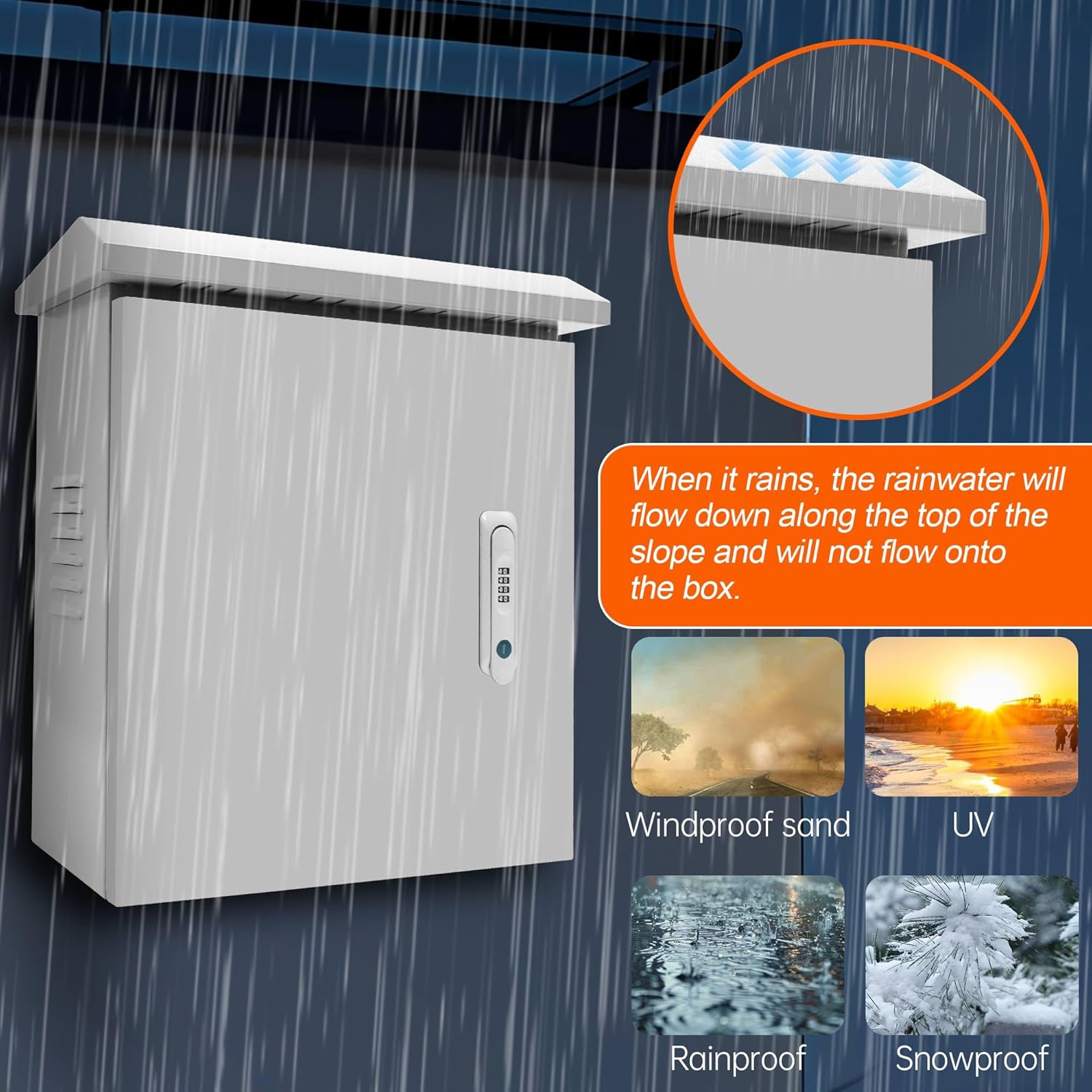 Outdoor Electrical Box Waterproof, Galvanized Steel Weatherproof Electrical Junction Box with Lock and Mounting Plate for Indoor & Outdoor (Galvanized Steel)