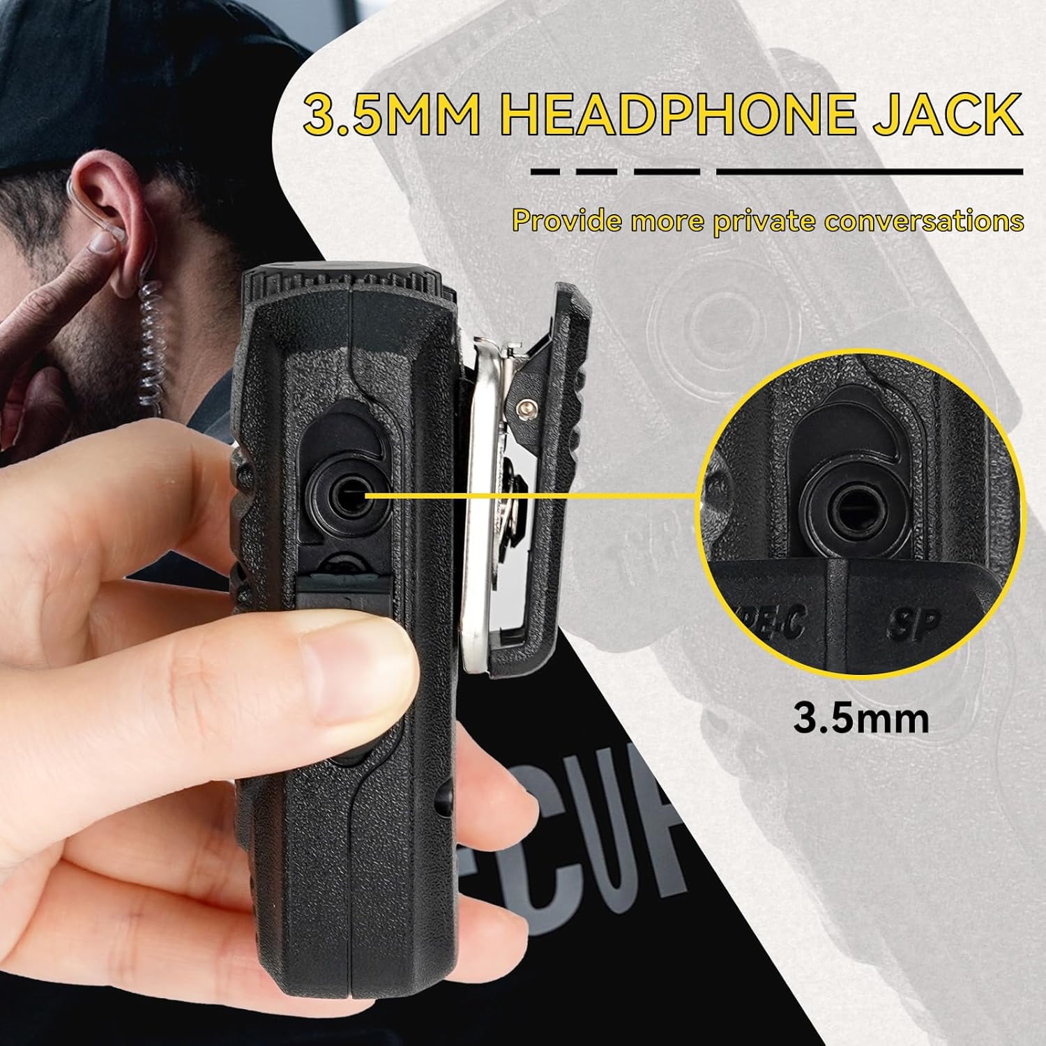 Retevis RB89 Wireless Walkie Talkies(1 Pack) Bundle with Speaker Mic(1 Pack), Long Range Two Way Radio Earpiece with Mic, High Power, 2600mAh, USB-C, GMRS Radio for Patrol, Hunting, Hiking