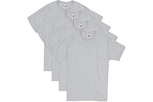 5-Pack Men's Essential Crewneck Undershirts Gray Cotton T-Shirts