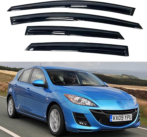 Miniatura 172 de IG - Visera para ventana de automóvil, protector contra la lluvia, el sol y el viento, con cinta adhesiva, deflector extraduradero para ventana