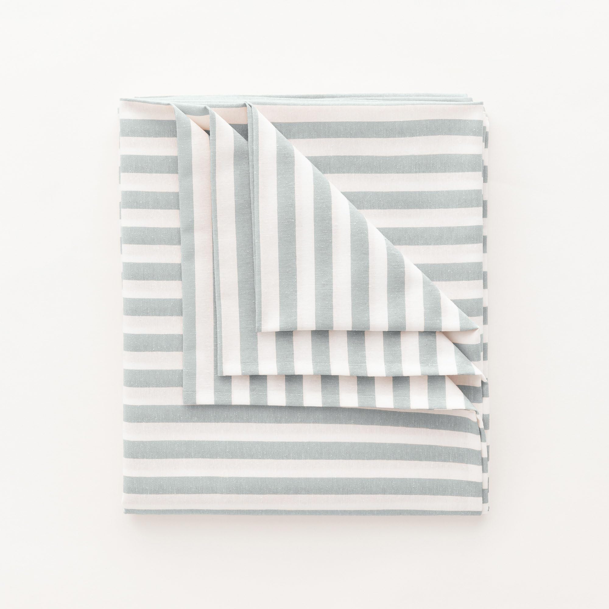 GAMUSI Mantel Antimanchas Rectangular Tela algodón Impermeable Rayas Agua Marina, 140x300 cm