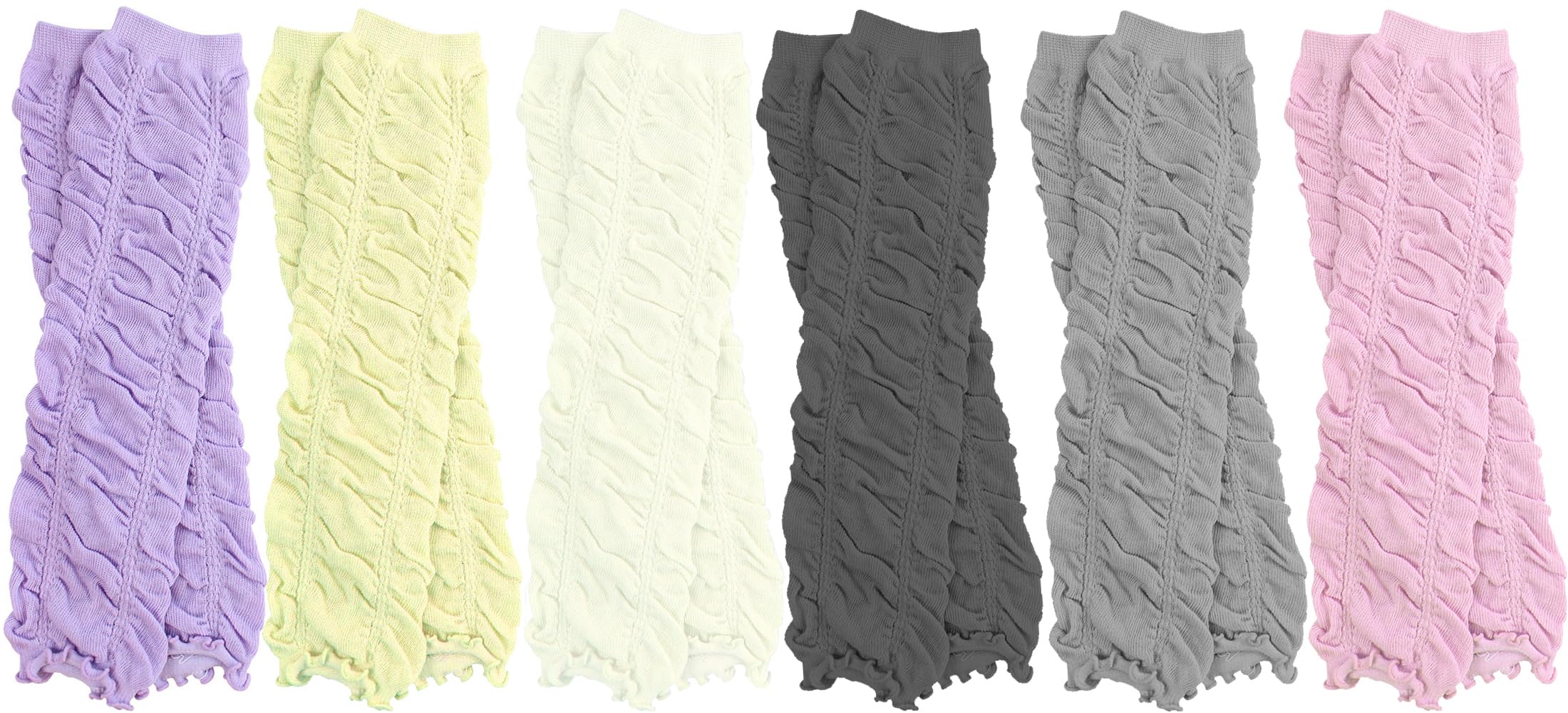 juDanzy Newborn 6 Pack Baby Leg Warmers (Rouched 6 pack)