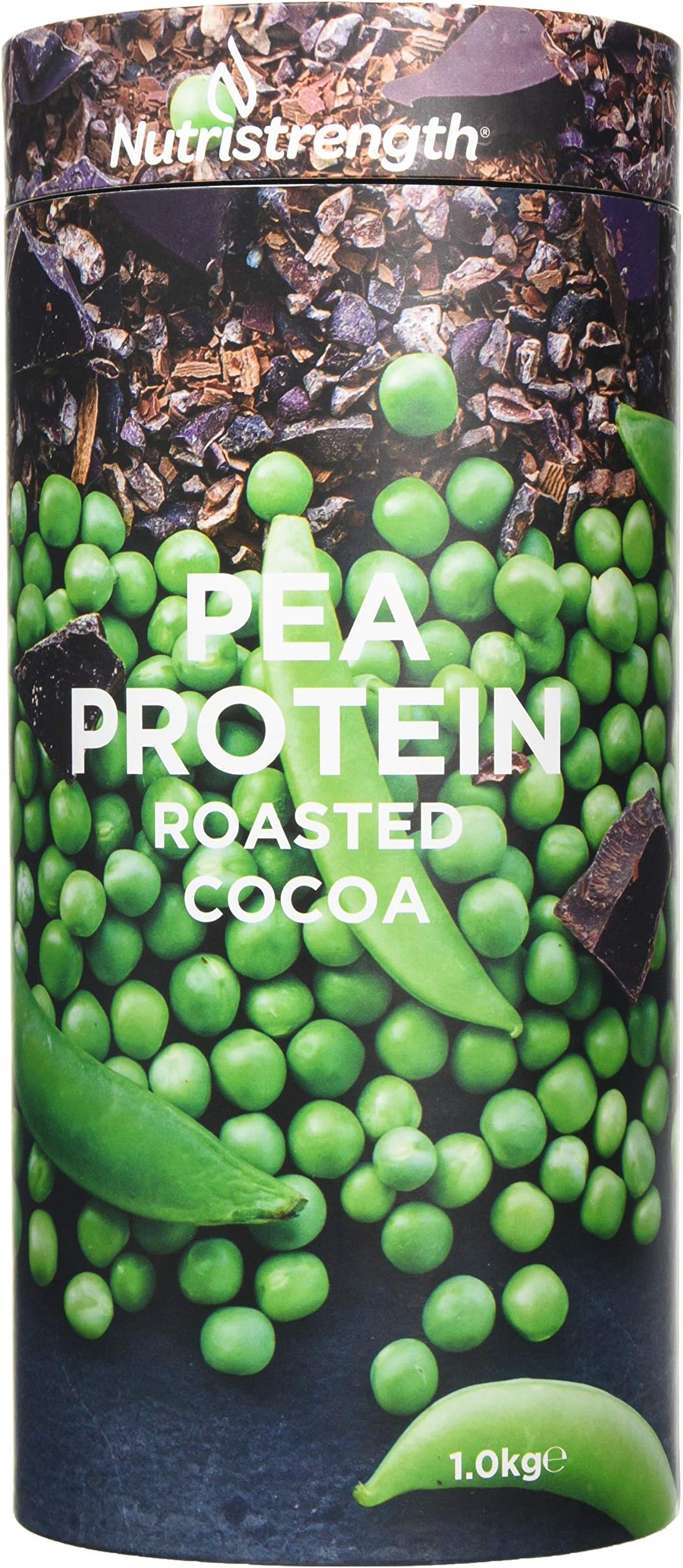 Nutristrength Pea Protein Powder 1kg | Vegan & Vegetarian Friendly & Dairy Free | Roasted Cocoa Flavour | Pure, Natural Lifestyle Nutrition | Made in The UK