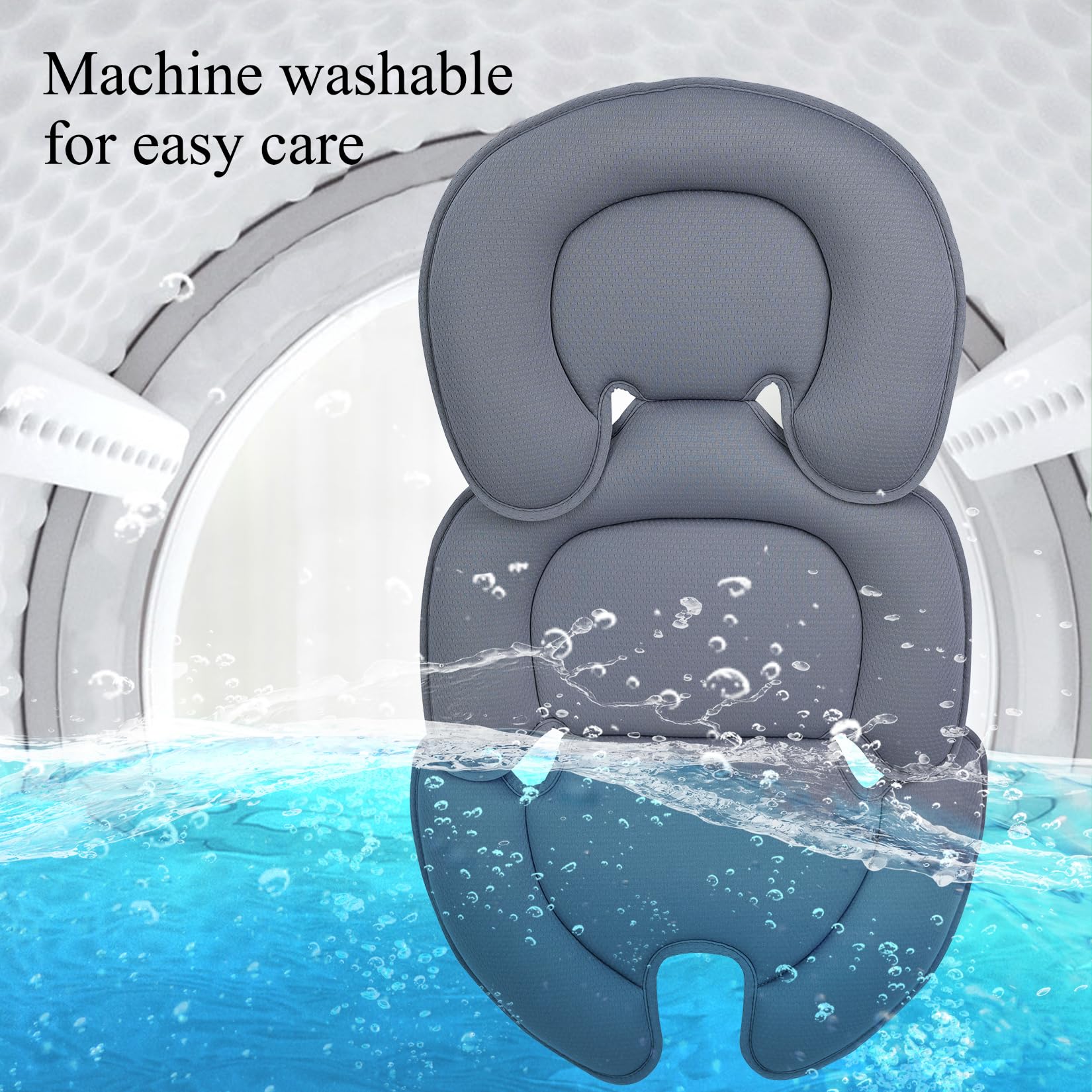 Innokids Inserto per seggiolino auto per neonati, cuscino di supporto per la testa del neonato e cuscino di supporto per il corpo per neonati, macchinine e passeggini (Grigio)