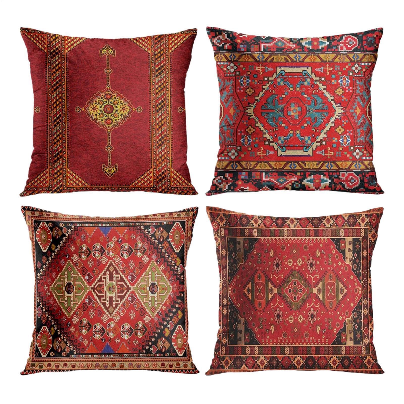Housse de coussin bohème ethnique multicolore déco salon et chambre