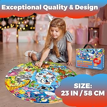 Quokka様 QUOKKA Giant Puzzles for Kids Ages 4-6 - 48 Piece Round