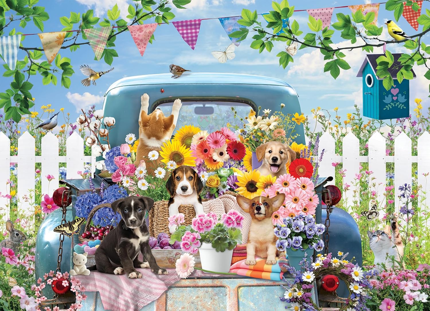 Cobble Hill 500 Piece Puzzle - Country Truck in Summer - Sample Poster Included
