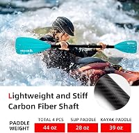 Abahub 4 részes szénszálas SUP evező, 2 az 1-ben állódeszkás evezőpala - Blue-2 in 1 SUP/kayak paddle 2