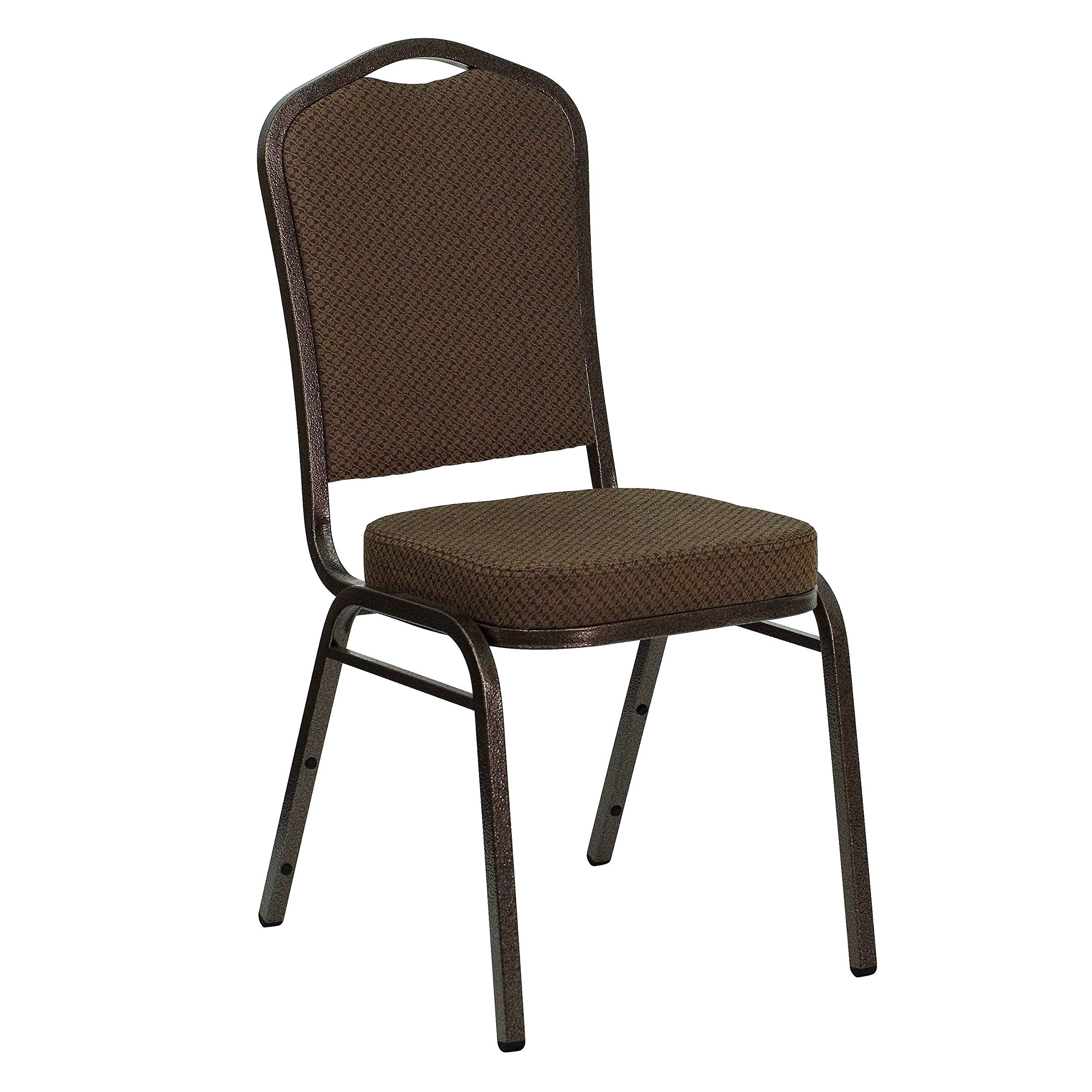 Flash Furniture Brown Patterned Fabric/Copper Vein Frame / Set of 1 / Contemporary Stacking Chairs
