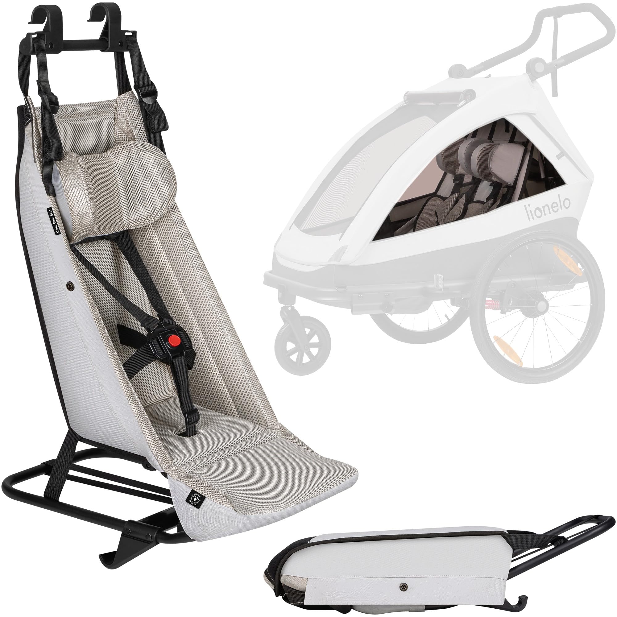 LIONELO CAMA Kinderanhänger 2-in-1 Fahrradanhänger mit Kinderwagenfunktion für 1 oder 2 Kinder im Alter von 6 Monaten bis 6 Jahren Gewicht 2x22 kg, Federung, große Räder Wasserdichtes Verdeck
