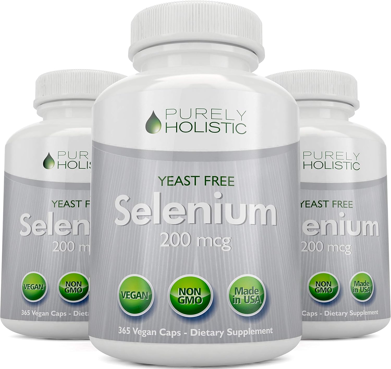 Selenium 200mcg - 365 Vegan Capsules not Tablets - Pure & Yeast Free L-Selenomethionine for Improved Absorption - Thyroid, Heart, and Immune System Support - Antioxidant Trace Mineral - Made in USA