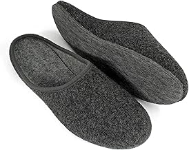 Pantoffelmann Felt Slippers with Felt Sole | Red/Grey/Navy | Size 36-48 | Breathable and Comfortable Slippers for Women and Men | Stylish and Warm Shoes