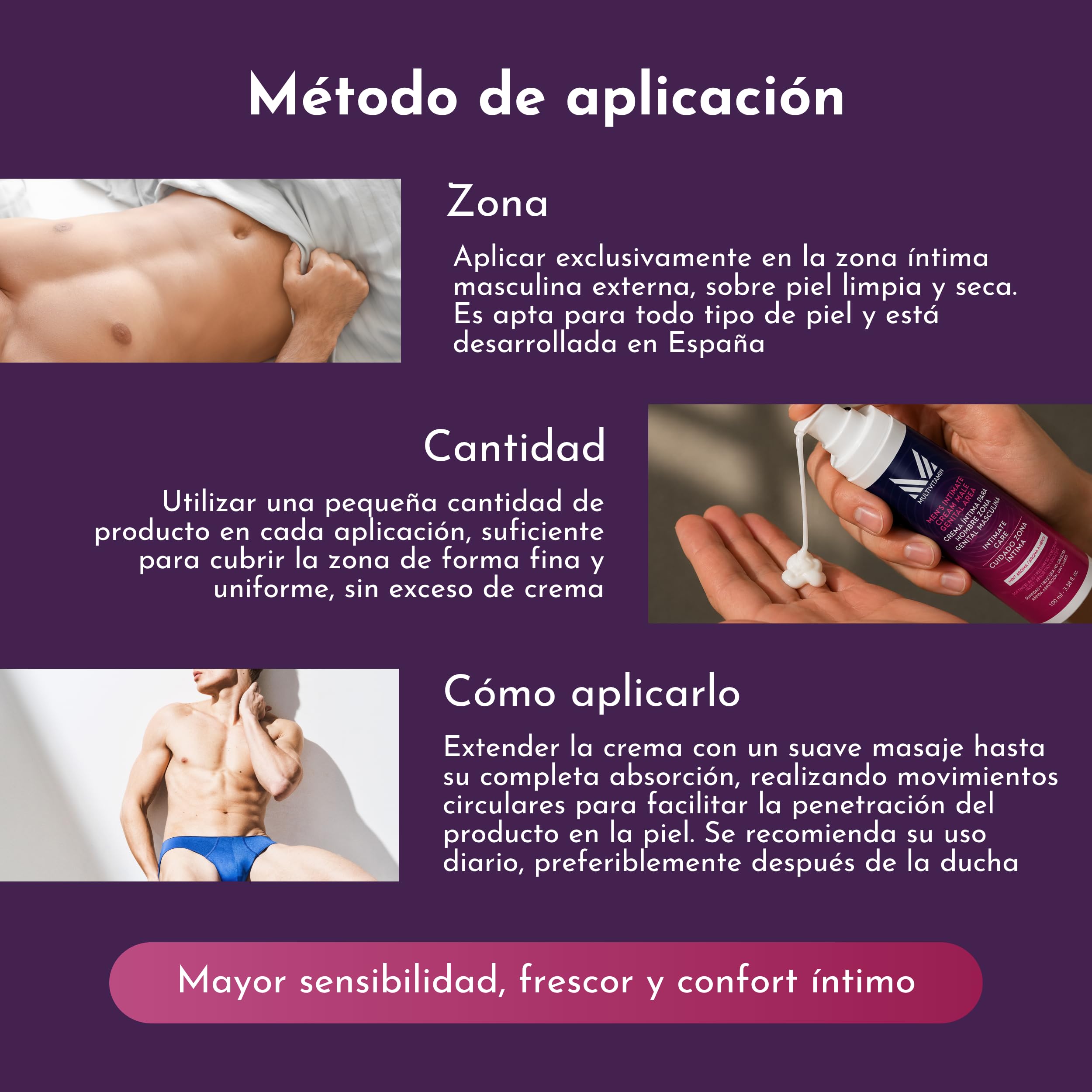Crema Sensibilizadora Para Pene y Testículos, 100 ml | Con Extractos Vegetales | Hidrata, Estimula y Realza la Sensibilidad | Crema Íntima Hombre De Uso Diario | Fabricada en España - Multivitamin