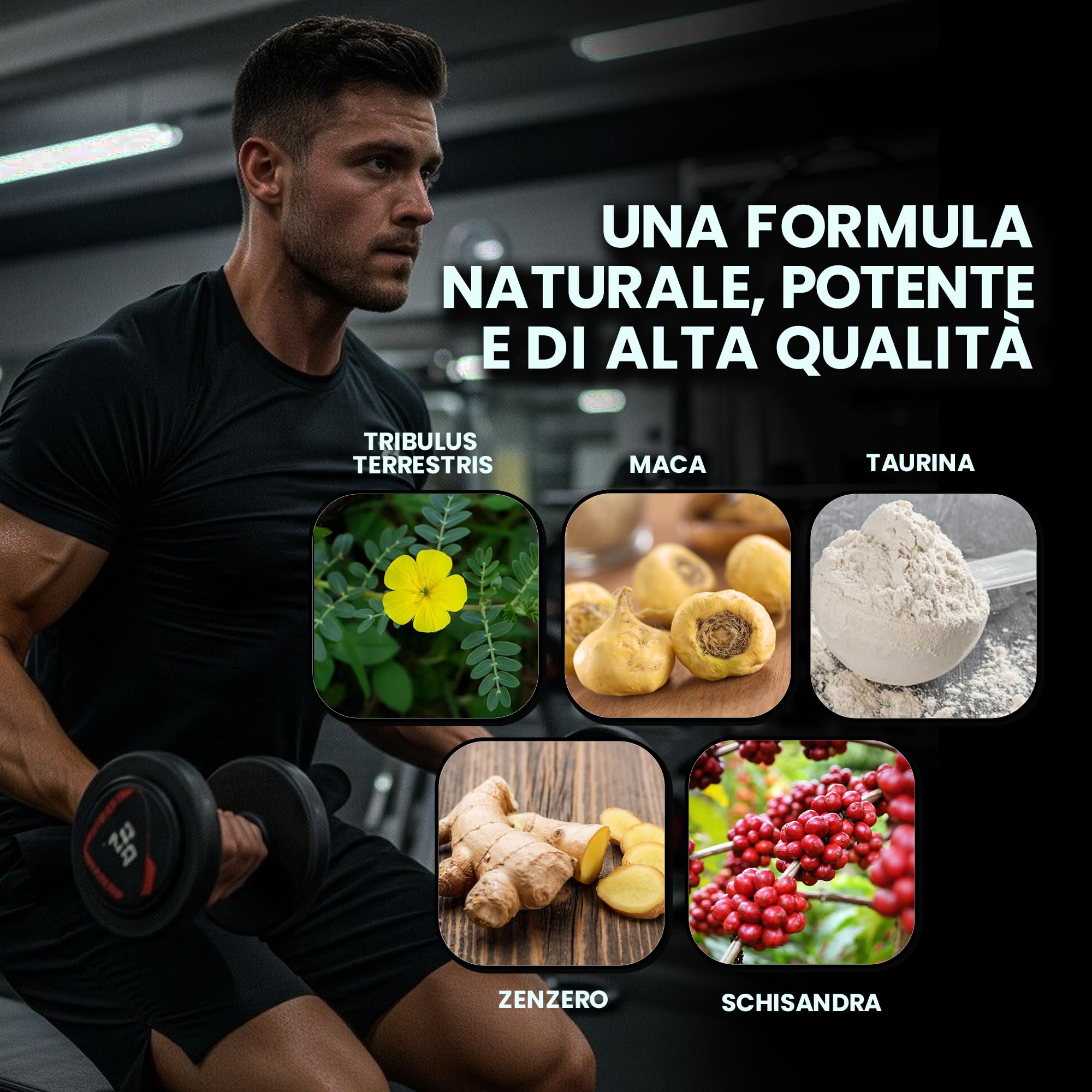 LIBEEDO4HIM - Integratori Per Uomo Con Maca Peruviana, Tribulus E Arginina – Supporto Energetico, Benessere Maschile – 60 Compresse