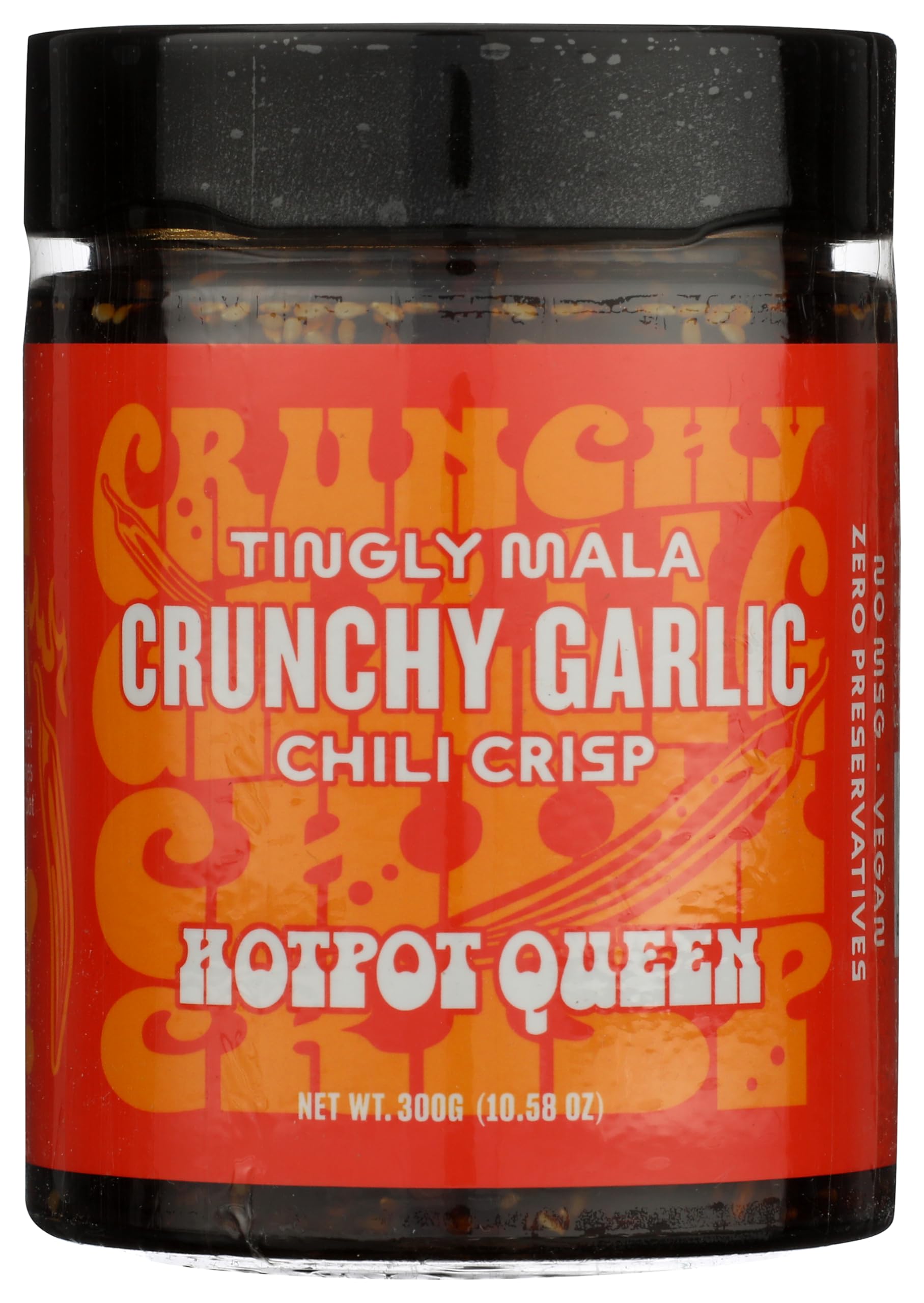 Hotpot Queen Chongqing Chili Crisp | Authentic & Flavorful Premium Sichuan Chili Sauce | Extra Spicy, Tingly, Hot Mala Sauce For A Sensational Savory Kick | Versatile Addition To Enhance Any Dish | 100% Natural, Vegan, No MSG - 10.58 Ounces (Pack of 1)