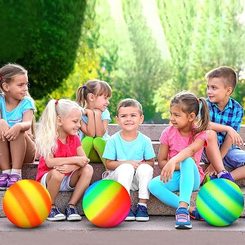 Miniatura 6 de Macarrie 20 Pcs Playground Balls 6 Inches Dodgeball Kick Balls for Kids Adults Colorful Inflatable Balls Handballs Soccer Basketball Handball Games