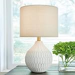 Signature Design by Ashley Wardmont Modern Glam Ceramic Table Lamp, White