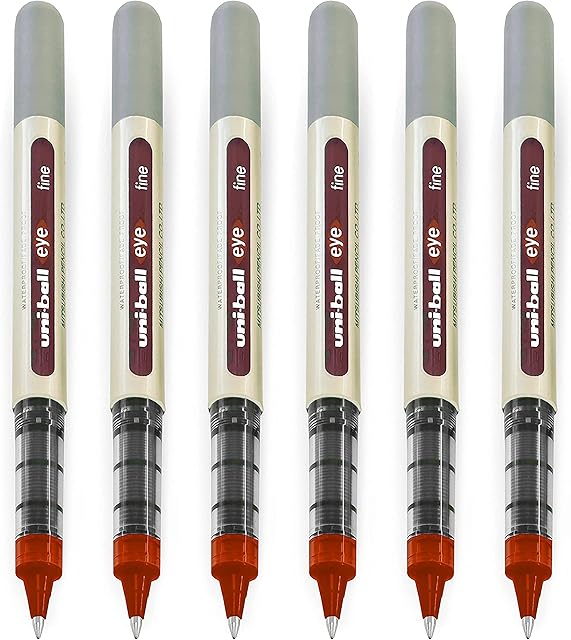 Uni-Ball EYE - UB-157 Rollerball Pens - 0.7mm Nib - Red - Pack of 6