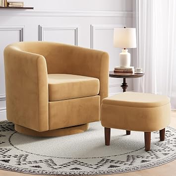 360 Swivel Accent Chair with Storage Ottoman