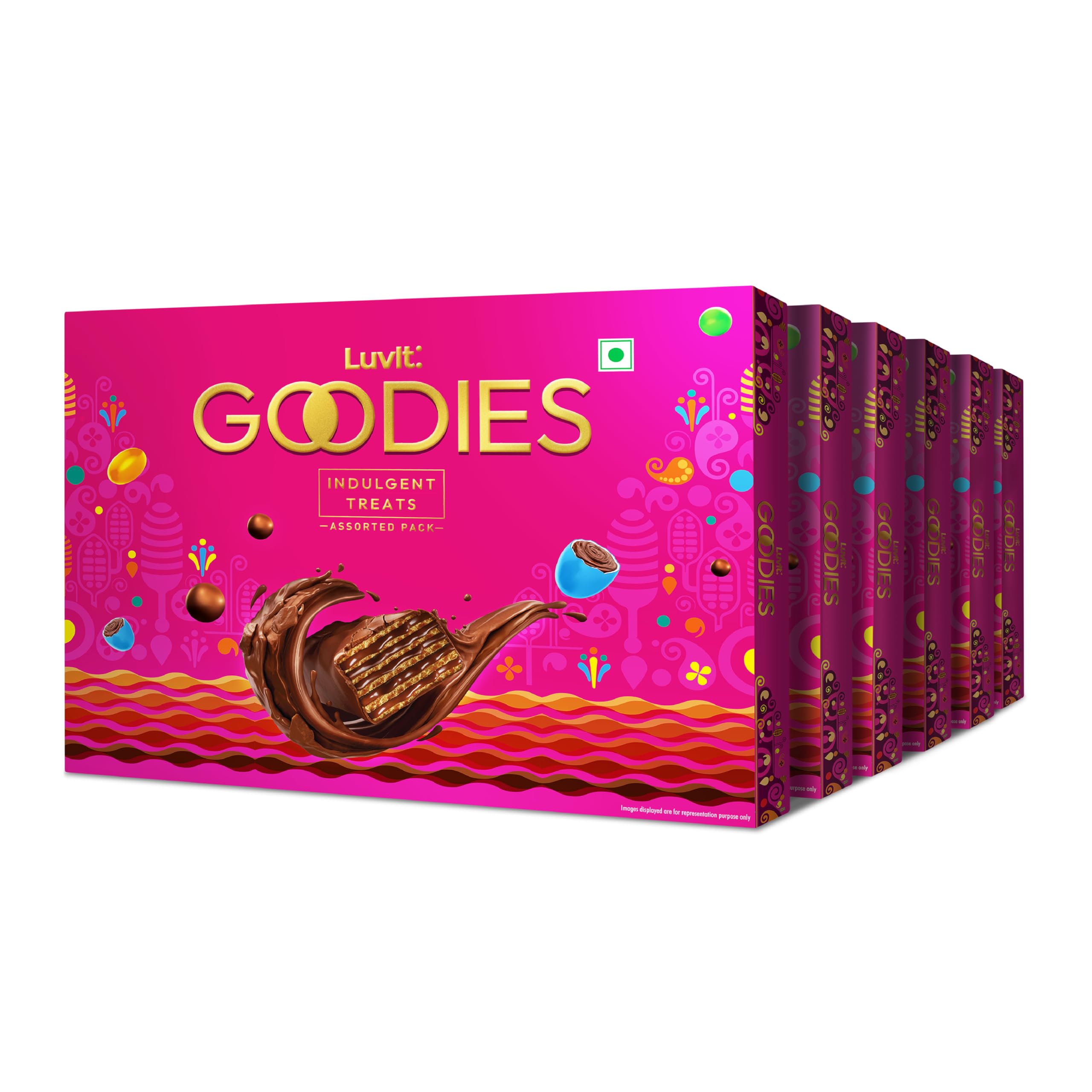 LuvIt. Goodies Chocolates Treat Gift Pack | For Birthday, Rakhi, Diwali Occasions | Truffles (6 x 182.44 g)-image-40