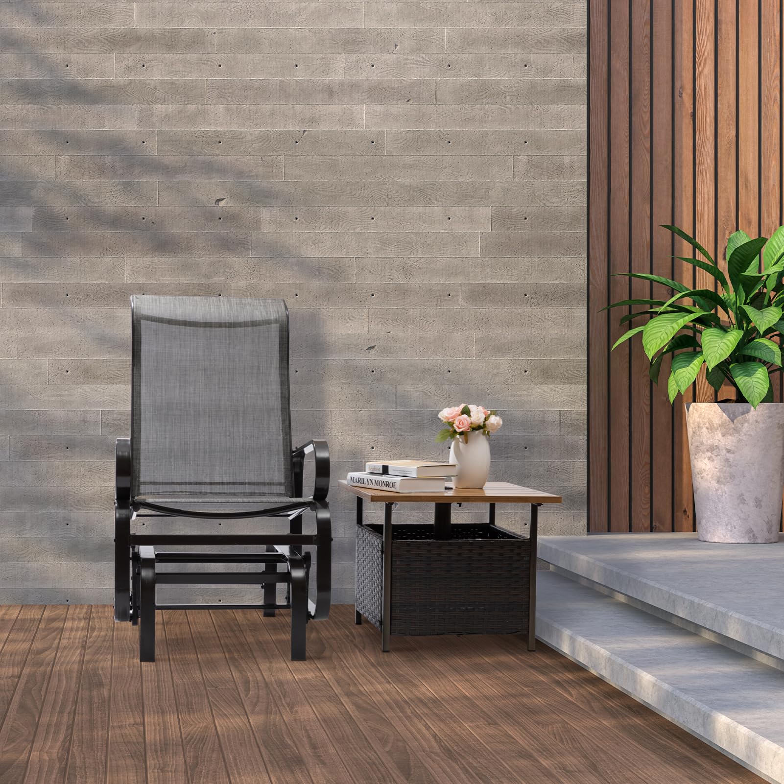 ALIMORDEN Field Patio Sling Rocker Chair, Outdoor Fabric