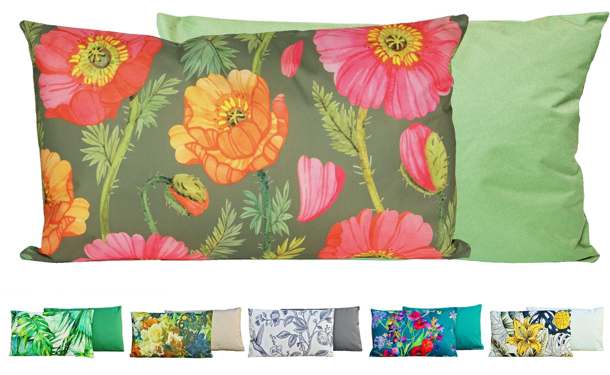 JACK Dekokissen Outdoor Lounge Kissen 30x50cm Motiv inkl. Füllung - Lotus-Effekt, wasserabweisend