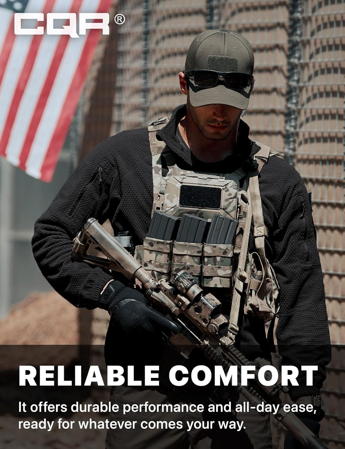 CQR Men's Full-Zip Tactical Jacket, Soft Warm Military Winter Fleece Jackets, Outdoor Coats with Zipper Pockets - Image 5