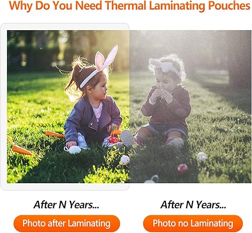 Miniatura 2 de SJPACK Bolsas de laminación térmica, hojas de laminación de 9 x 11.5 pulgadas, láminas laminadas de 5 mil de grosor, paquete de 100, transparentes