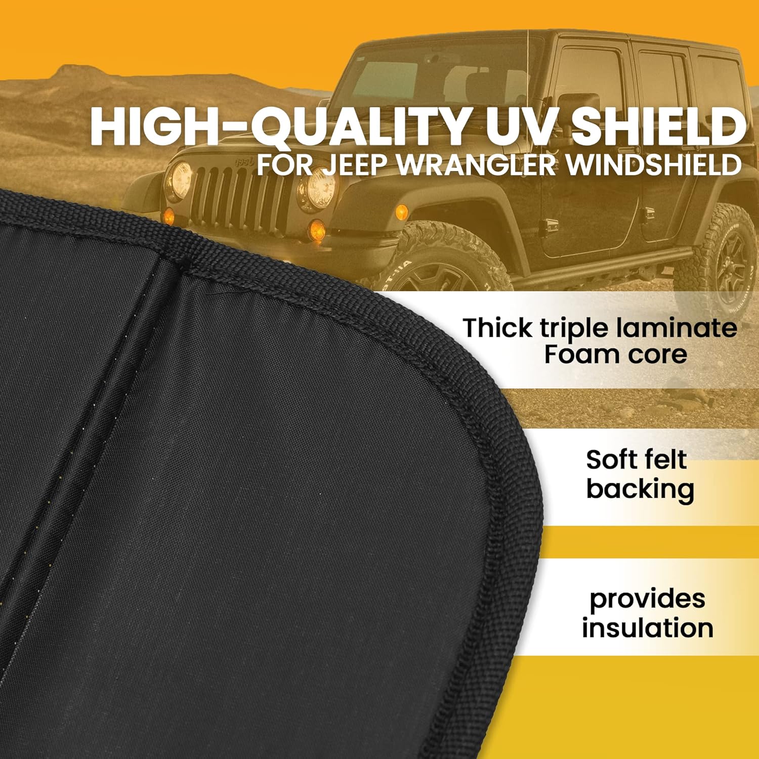 Buy Sun Shade for Wrangler JL JLU JT Custom Size A Aftermarket