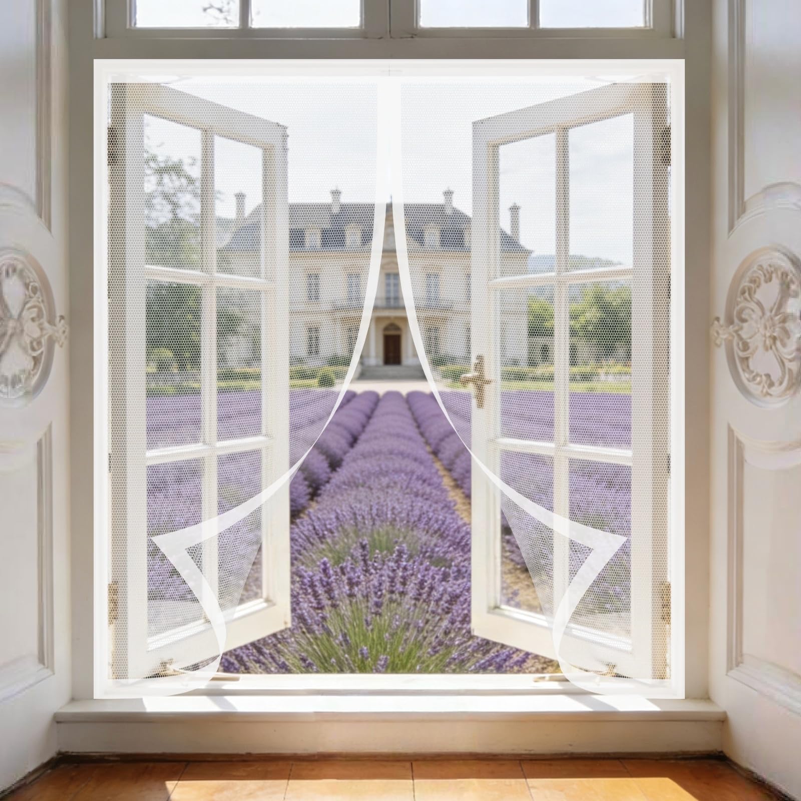 Moustiquaire porte sans perçage pour stopper les insectes rideaux aimantée blanche 140 x 230 cm