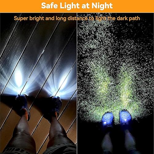 Vista 5 de 2 faros delanteros recargables para Crock, linterna LED impermeable al aire libre para zapatos, clip en crock luz de accesorio de colgante