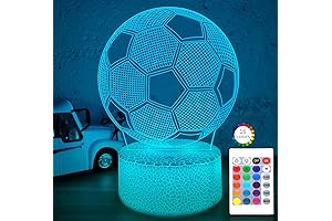 Fullosun Kids Night Light Soccer 3D Optical Illusion Lamp