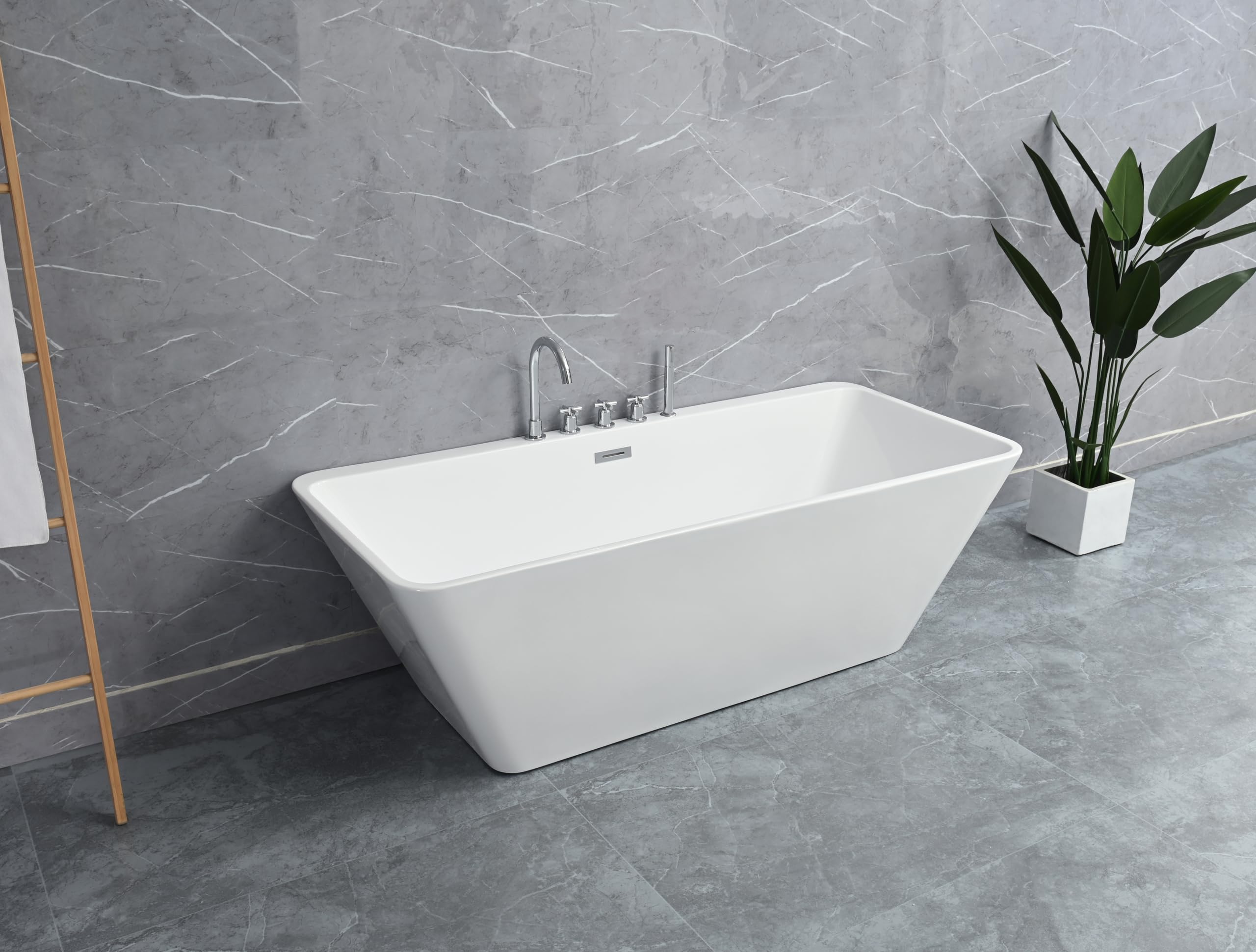 Jabon Bagno Free Standing Acrylic Bathtub with Faucet and Hand Shower, White Glossy Finish, 170x75x55 cm - Modern Luxury Soaking Tub for Elegant Bathrooms, Durable and Easy to Clean (B0DF2H4QBQ) Amazon Price History, Amazon Price Tracker