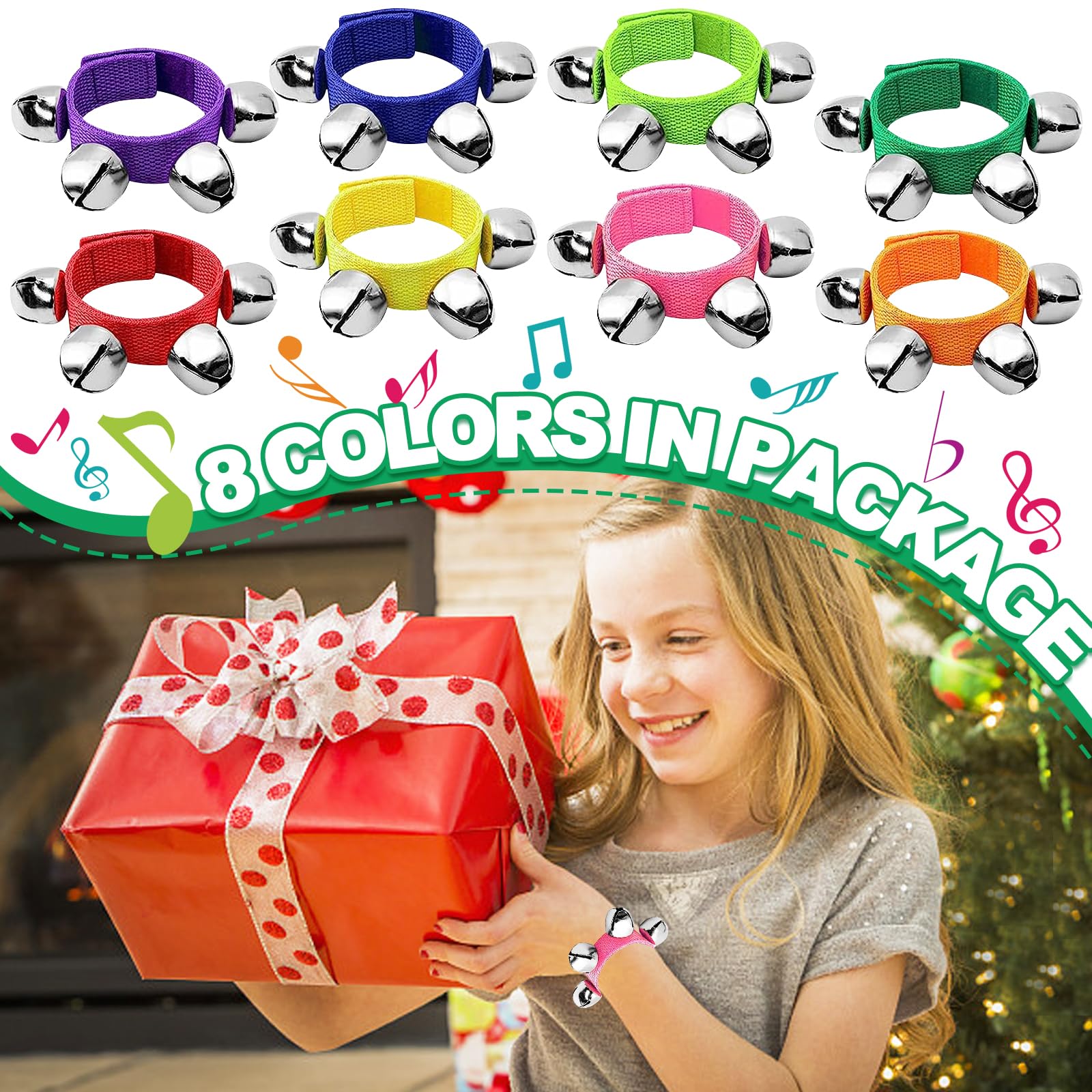 Color Music Bells Snapklik.com : 24Pack Band Wrist Bells 8 Colors Jingle Bell Percussion ...