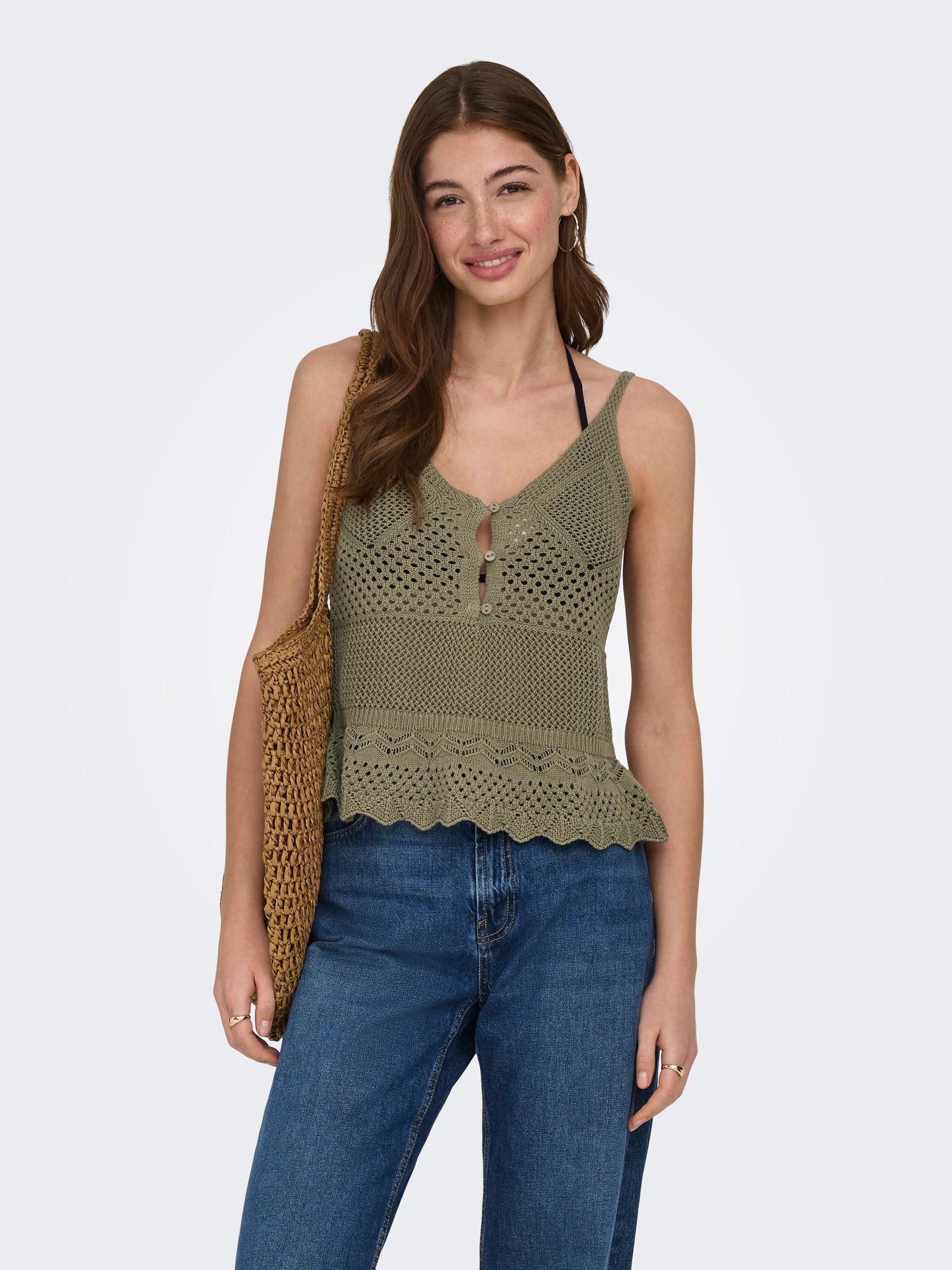 ONLY Onllison SL Peplum Top KNT Femme