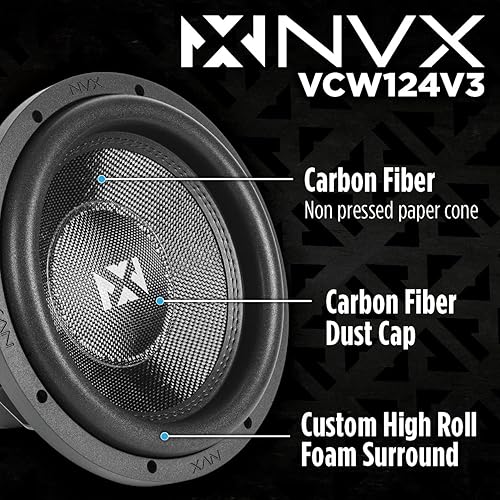 Vista 50 de NVX VCW84v3 - Subwoofer dual para automóvil de 8 pulgadas, 1300 vatios máximo (650 W RMS) de 4 ohmios serie VC (VCW84 Versión 3)