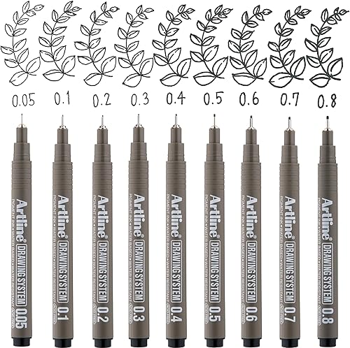 Miniatura 6 de Artline 230 bolígrafos con sistema de dibujo, bolígrafos de dibujo técnico para dibujo, ilustración y diseño gráfico, caja fuerte con certificación