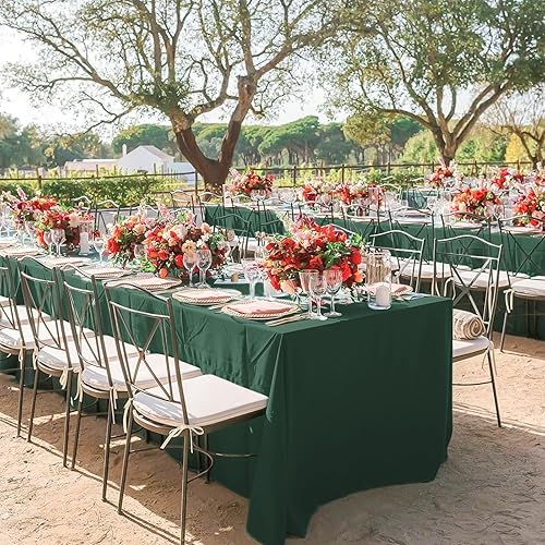 Miniatura 108 de Paquete de 4 manteles redondos blancos de 120 pulgadas – Mantel circular de poliéster para mesa redonda, resistente a las manchas y a las arrugas