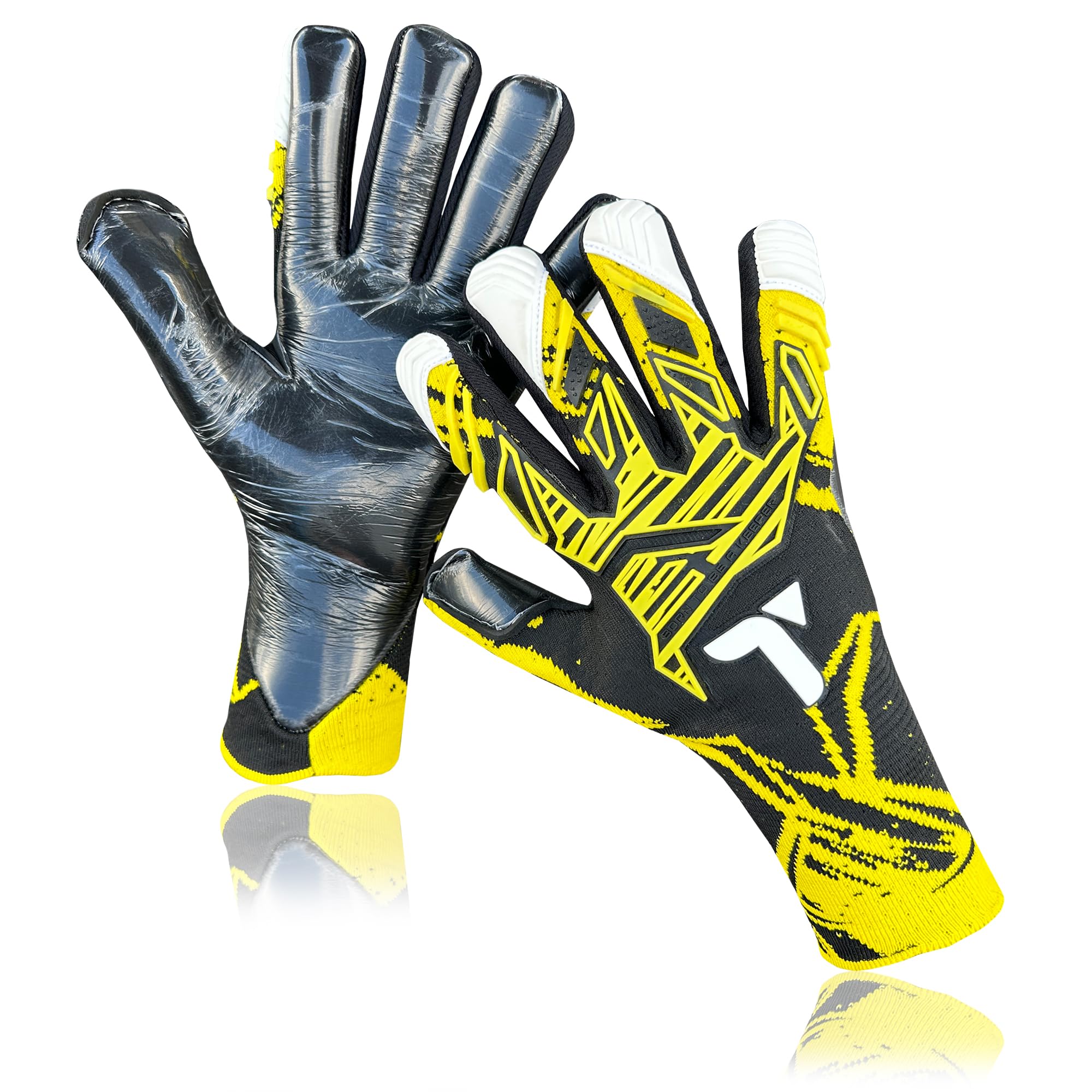 TIGEAR Apex Goalkeeper Gloves (Yellow, 8), 8 UK - Image 2