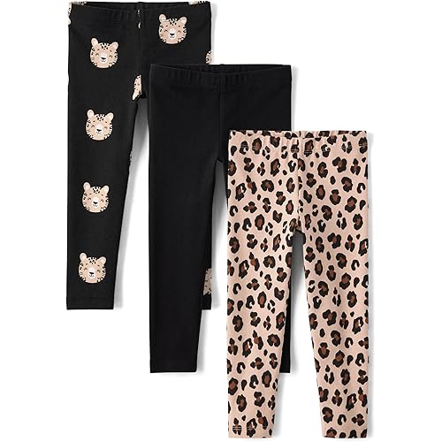 The Children's Place Baby Girls' and Toddler Printed Leggings, Multipacks