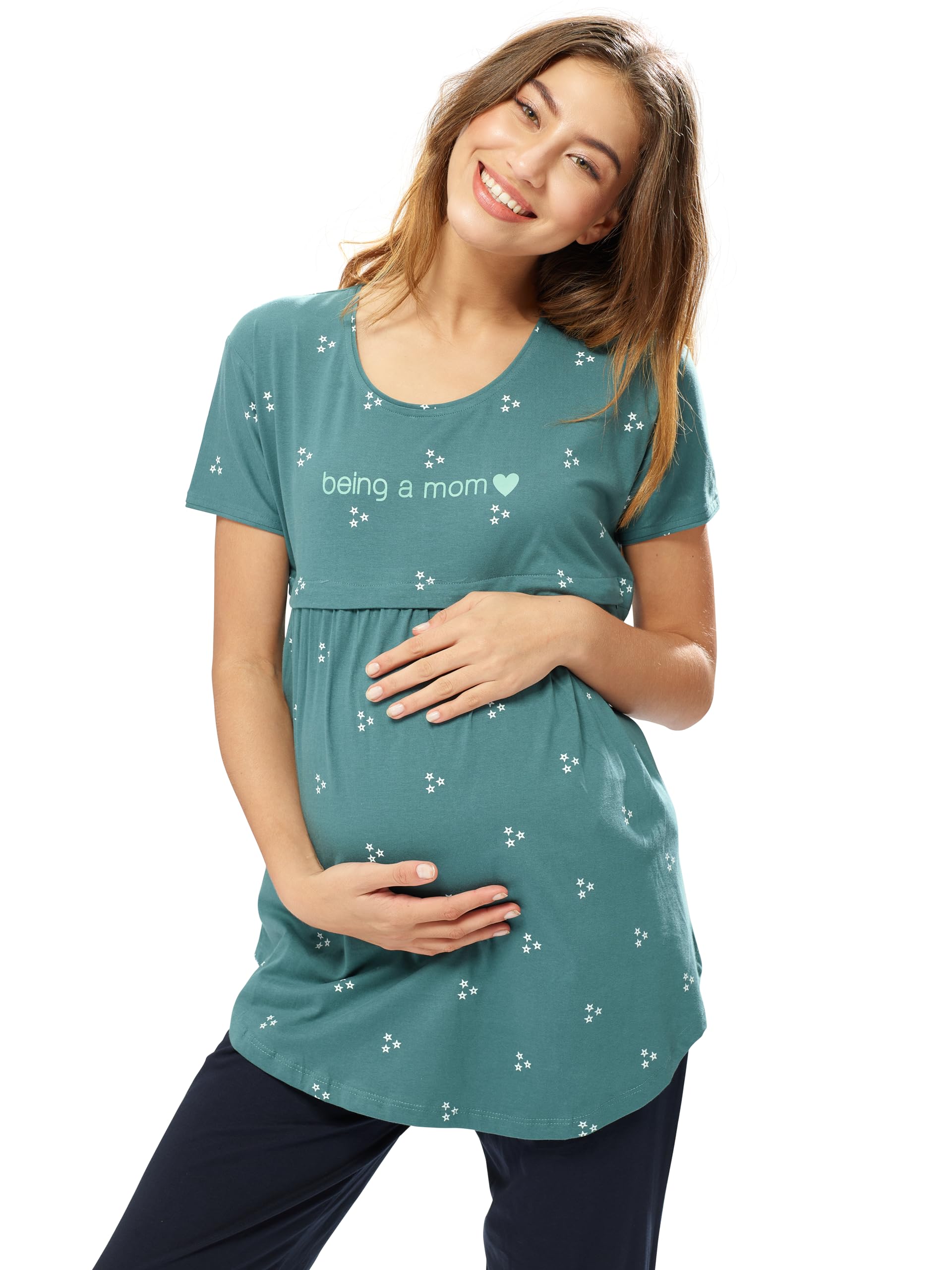Women's Cotton Three Star Print Feeding & Maternity Top-image-49