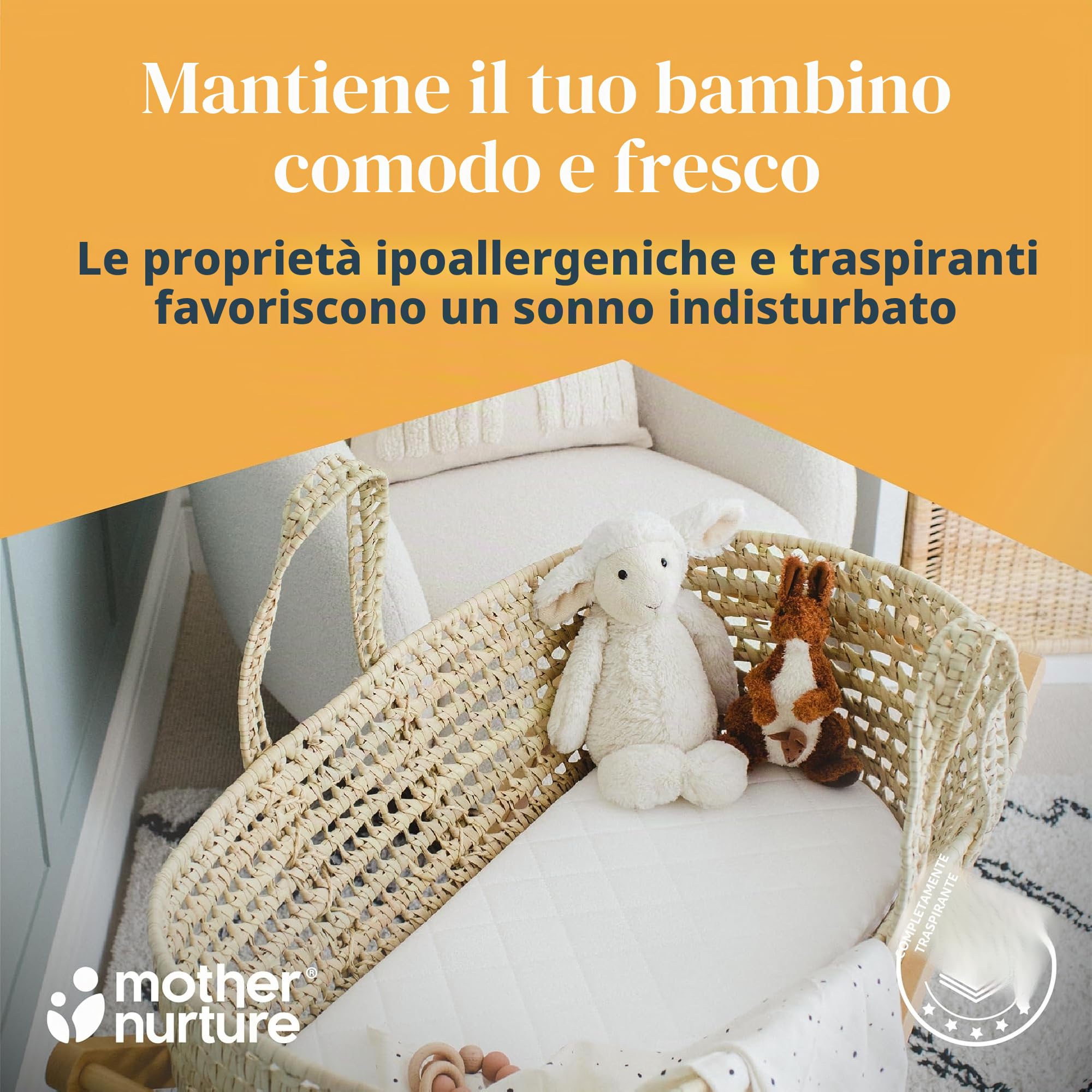 Mother Nurture, materasso per cesto porta-bambini in vimini