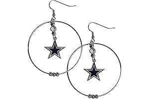 Dallas Cowboys Jewelry: Gleaming Siskiyou Sports 2-Inch Hoop Earrings